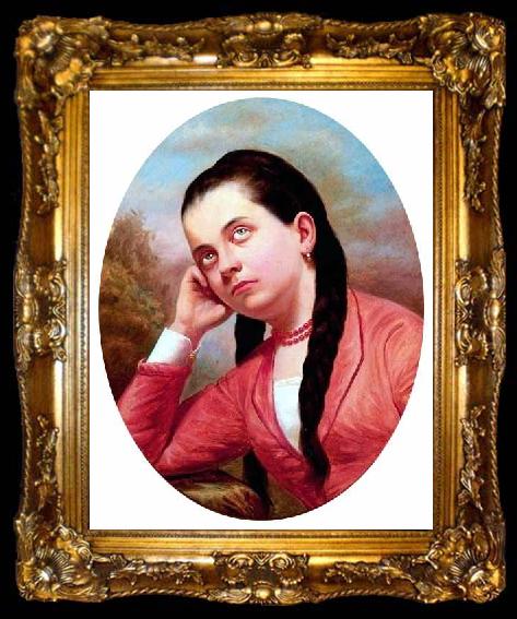 framed  Jose Ferraz de Almeida Junior Portrait of a young woman, ta009-2